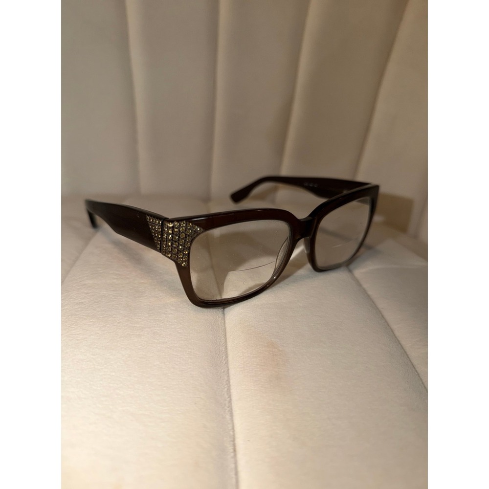 Jimmy Choo Brown Eyeglasses with Rhinestone Embellishments